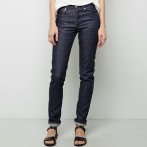 NWT Great A.P.C. APC Petit Standard red selvedge denim jeans 26 Small